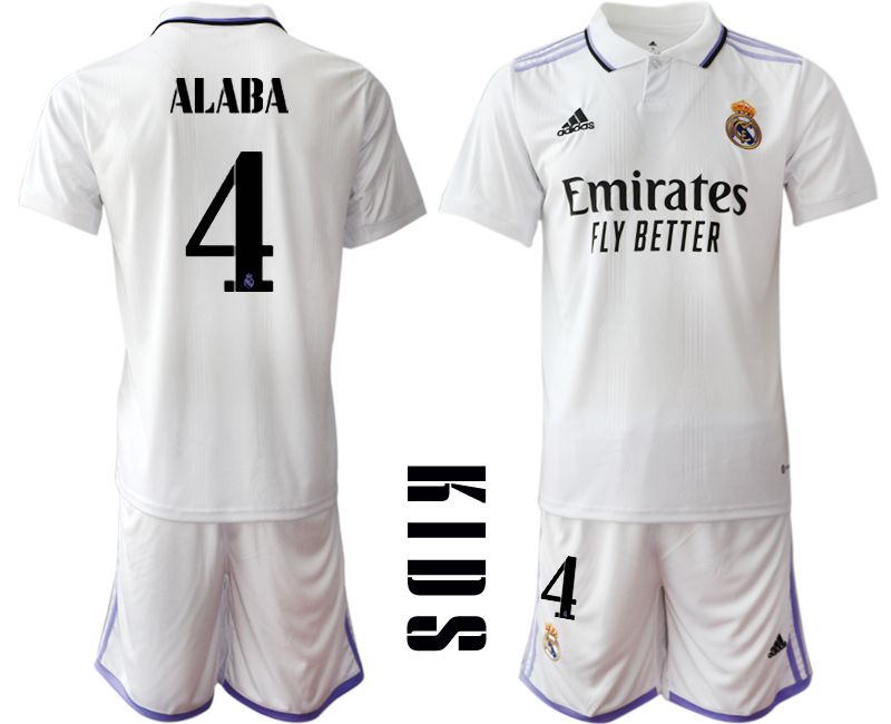 Youth 2022-2023 Club Real Madrid home white #4 Soccer Jersey